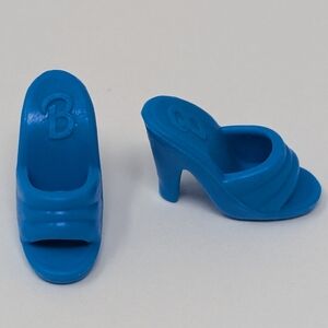 Barbie Doll Shoes Mules Blue Open Toe